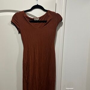See You Monday Rich Brown Midi Dress